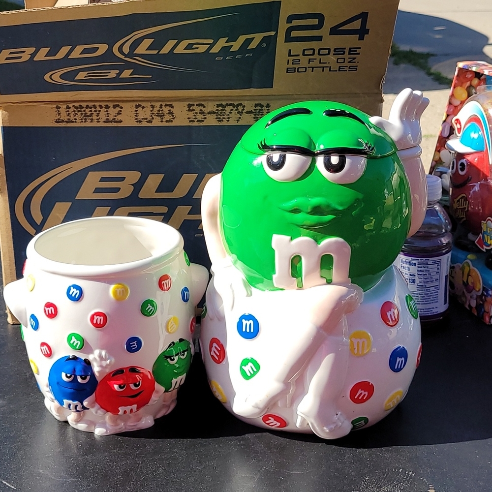 M&M cookie jar and utensils jar